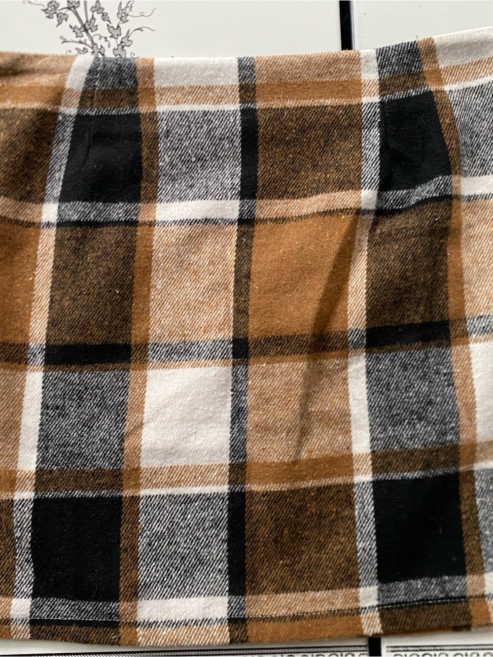 Plaid Mini Skirt in Brown and Black - Women's Skirt